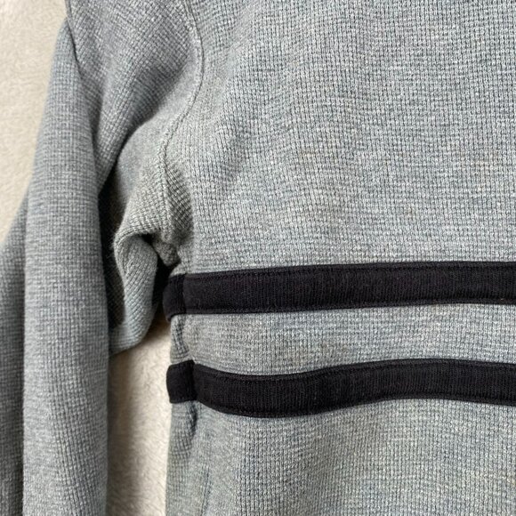 Timberland Mens Sweatshirt Small Gray Striped Crewneck Long Sleeve Pullover Logo - Picture 7 of 9